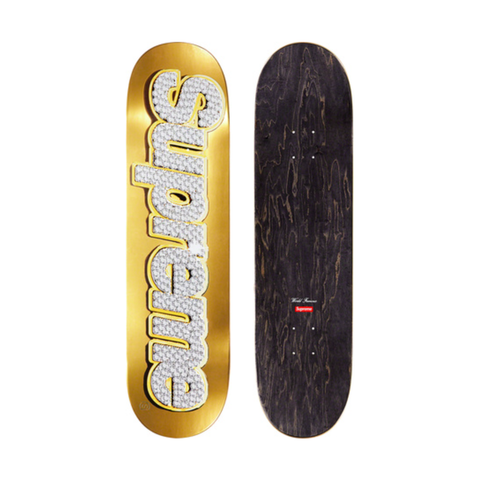 Bling Box Logo Skateboard Gold